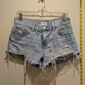 Pistola Distressed Light Blue Jean Shorts Size 28